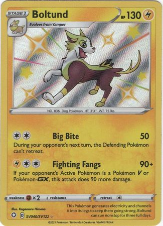 <transcy>Pokemon Card Shining Fates SV040 / SV122 SV40 / SV122 Boltund Shiny Rare</transcy>