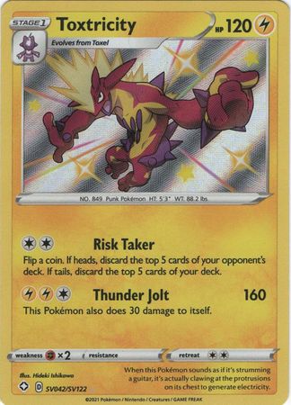 <transcy>Pokemon Card Shining Fates SV042 / SV122 SV42 / SV122 Toxtricity Shiny Rare</transcy>