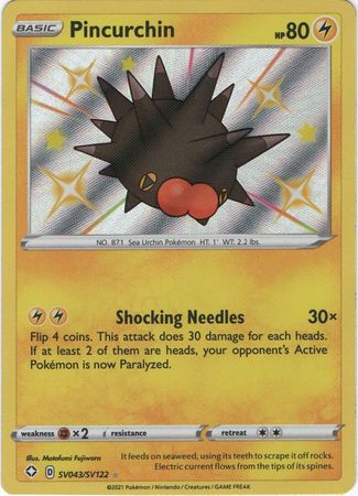 (S) Pokemon Card Shining Fates SV043/SV122 SV43/SV122 Pincurchin Shiny Rare