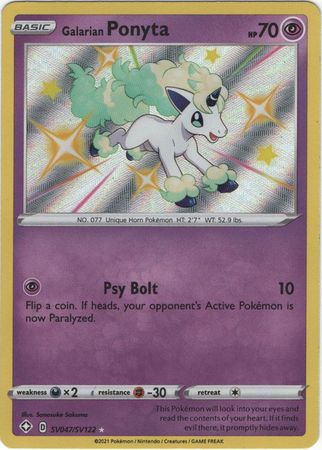 (S) Pokemon Card Shining Fates SV047/SV122 SV47/SV122 Galarian Ponyta Shiny Rare