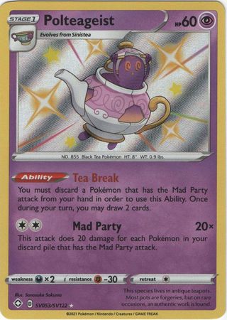 Pokemon Card Shining Fates SV053/SV122 SV53/SV122 Polteageist Shiny Rare