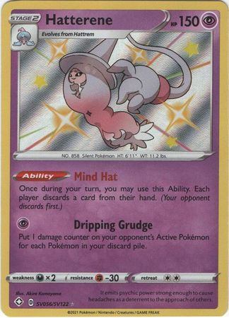 <transcy>Pokemon Card Shining Fates SV056 / SV122 SV56 / SV122 Hatternee skinnende sjælden</transcy>