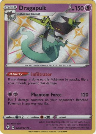 <transcy>Pokemon Card Shining Fates SV062 / SV122 SV62 / SV122 Dragapult Shiny Rare</transcy>