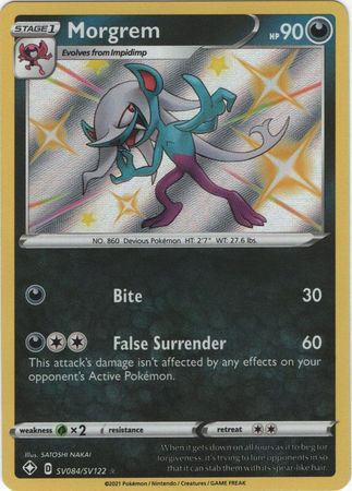 (S) Pokemon Card Shining Fates SV084/SV122 SV84/SV122 Morgrem Shiny Rare