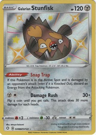 Pokemon Card Shining Fates SV088/SV122 SV88/SV122 Galarian Stunfisk Shiny Rare