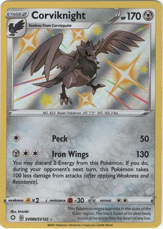 Pokemon Card Shining Fates SV089/SV122 SV89/SV122 Corviknight Shiny Rare