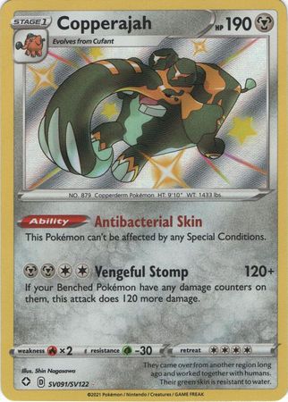 <transcy>Pokemon Card Shining Fates SV091 / SV122 SV91 / SV122 Copperajah Shiny Rare</transcy>