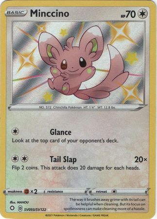 <transcy>Pokemon Card Shining Fates SV093 / SV122 SV93 / SV122 Minccino skinnende sjælden</transcy>