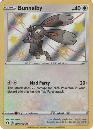 Pokemon Card Shining Fates SV097/SV122 SV97/SV122 Bunnelby Shiny Rare