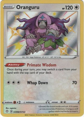 <transcy>Pokemon Card Shining Fates SV098 / SV122 SV98 / SV122 Oranguru skinnende sjælden</transcy>