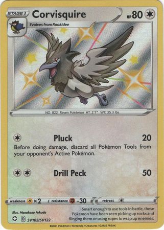 <transcy>Pokemon Card Shining Fates SV102 / SV122 SV102 / SV122 Corvisquire Shiny Rare</transcy>