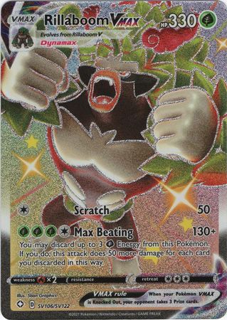 Pokemon Card Shining Fates SV106/SV122 SV106/SV122 Rillaboom VMAX Shiny Rare