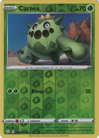 Pokemon Card Shining Fates 004/072 4/72 Cacnea Reverse Holo Common