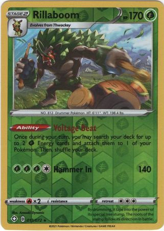 Pokemon Card Shining Fates 013/072 13/72 Rillaboom Reverse Holo Rare