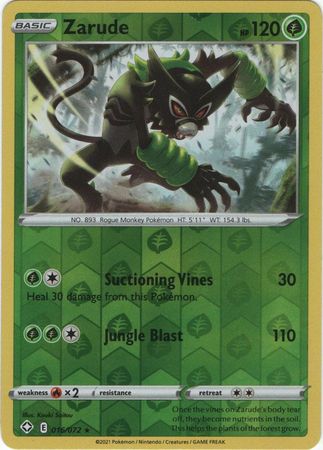 Pokemon Card Shining Fates 016/072 16/72 Zarude Reverse Holo Rare