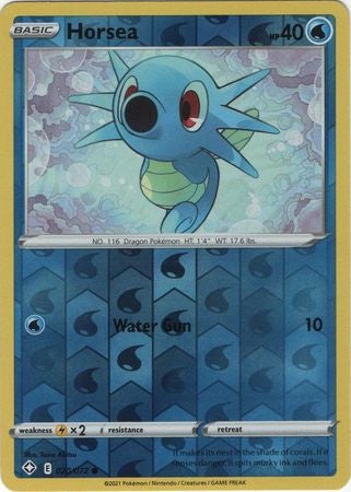 Pokemon Card Shining Fates 020/072 20/72 Horsea Reverse Holo Common