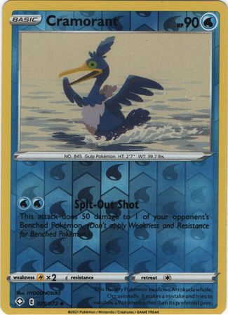 Pokemon Card Shining Fates 028/072 28/72 Cramorant Reverse Holo Uncommon