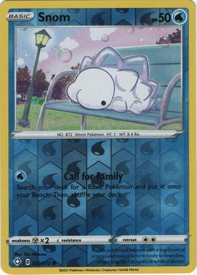 <transcy>Pokemon Card Shining Fates 029/072 29/72 Snom Reverse Holo Common</transcy>