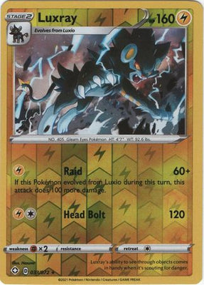 Pokemon Card Shining Fates 033/072 33/72 Luxray Reverse Holo Rare