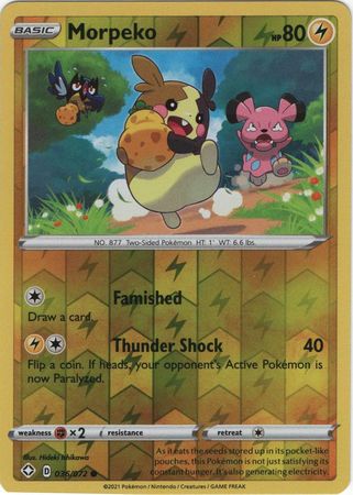 Pokemon Card Shining Fates 036/072 36/72 Morpeko Reverse Holo Common