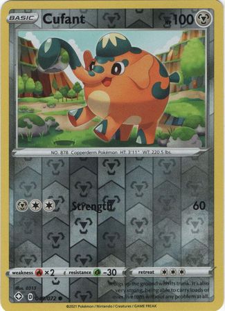 Pokemon Card Shining Fates 049/072 49/72 Cufant Reverse Holo Common