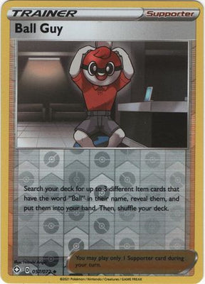 Pokemon Card Shining Fates 057/072 57/72 Ball Guy Supporter Reverse Holo Uncommon