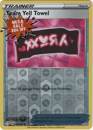 Pokemon Card Shining Fates 063/072 63/72 Team Yell Towel Item Reverse Holo Uncommon