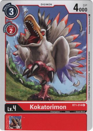 <transcy>数码宝贝卡 Ver 1.0 Kokatorimon BT1-014 C</transcy>