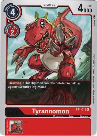 Digimon Card Ver 1.0 Tyrannomon BT1-016 R