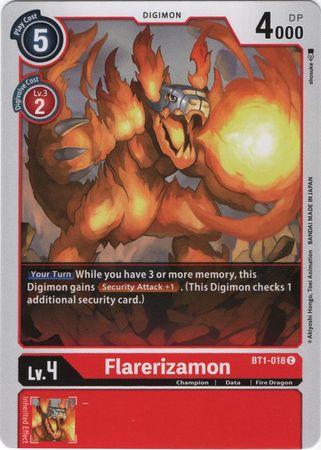 Digimon Card Ver 1.0 Flarerizamon BT1-018 C