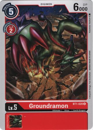 <transcy>数码宝贝卡 Ver 1.0 Groundramon BT1-020 U</transcy>