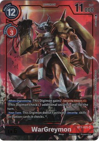 Digimon Card Ver 1.0 WarGreymon BT1-025 SR 另类艺术