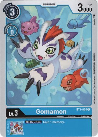 <transcy>بطاقة Digimon الإصدار 1.0 Gomamon BT1-030 C</transcy>