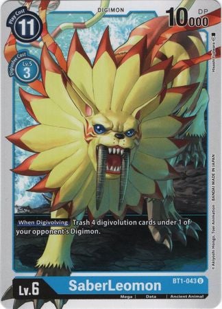 <transcy>数码宝贝卡片 Ver 1.0 SaberLeomon BT1-043 U</transcy>