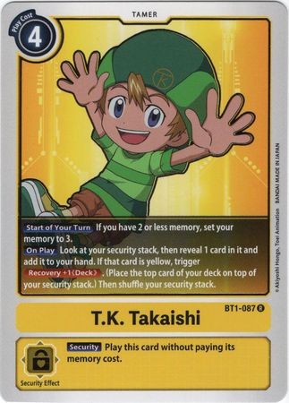 Digimon Card Ver 1.0 T.K. Takaishi BT1-087 R