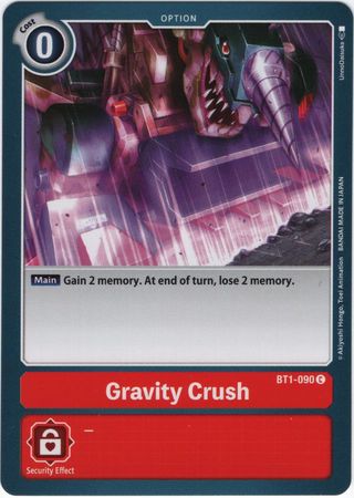 Digimon Card Ver 1.0 Gravity Crush BT1-090 C