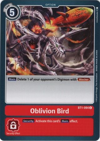 Digimon Card Ver 1.0 Oblivion Bird BT1-094 C