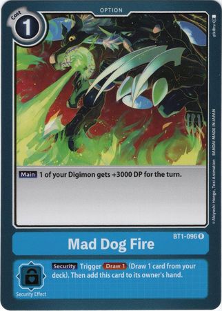 Digimon Card Ver 1.0 Mad Dog Fire BT1-096 R
