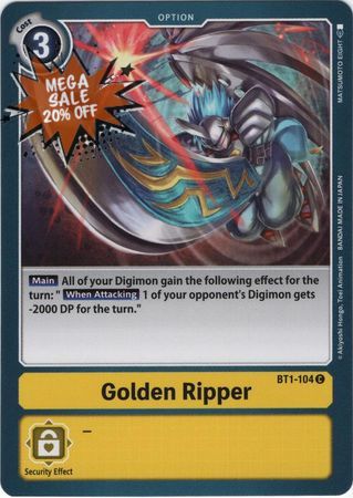 Digimon Card Ver 1.0 Golden Ripper BT1-104 C