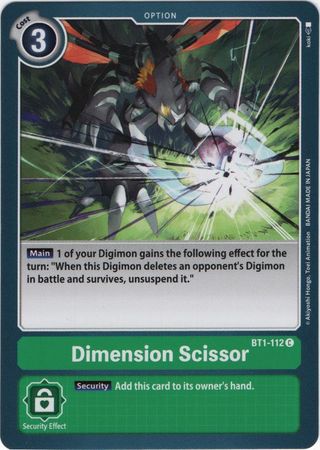 Digimon Card Ver 1.0 Dimension Scissor BT1-112 C