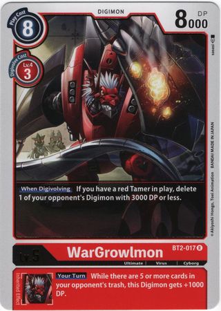 Digimon Card Ver 1.0 WarGrowlmon BT2-017 R