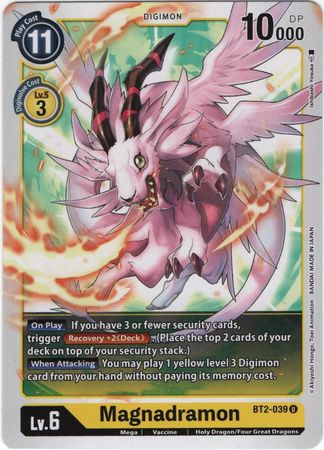 <transcy>بطاقة Digimon الإصدار 1.0 Magnadramon BT2-039 U</transcy>