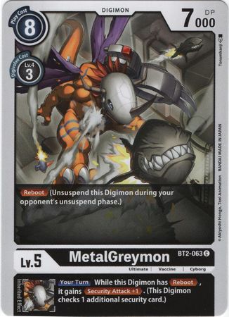 <transcy>بطاقة Digimon الإصدار 1.0 MetalGreymon BT2-063 C</transcy>