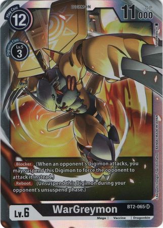 Digimon Card Ver 1.0 WarGreymon BT2-065 SR