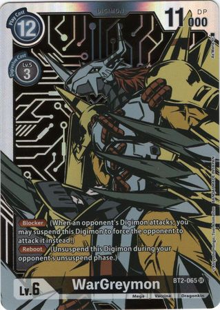 Digimon Card Ver 1.0 WarGreymon BT2-065 SR 另类艺术