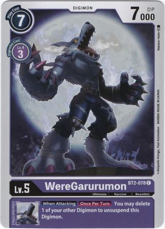 <transcy>数码宝贝卡 Ver 1.0 WereGarurumon BT2-078 C</transcy>