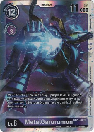 Digimon Card Ver 1.0 MetalGarurumon BT2-081 SR