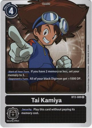 Digimon Card Ver 1.0 Tai Kamiya BT2-089 R