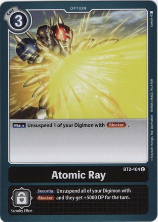 Digimon Card Ver 1.0 Atomic Ray BT2-104 C