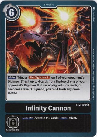 Digimon Card Ver 1.0 Infinity Cannon BT2-106 R